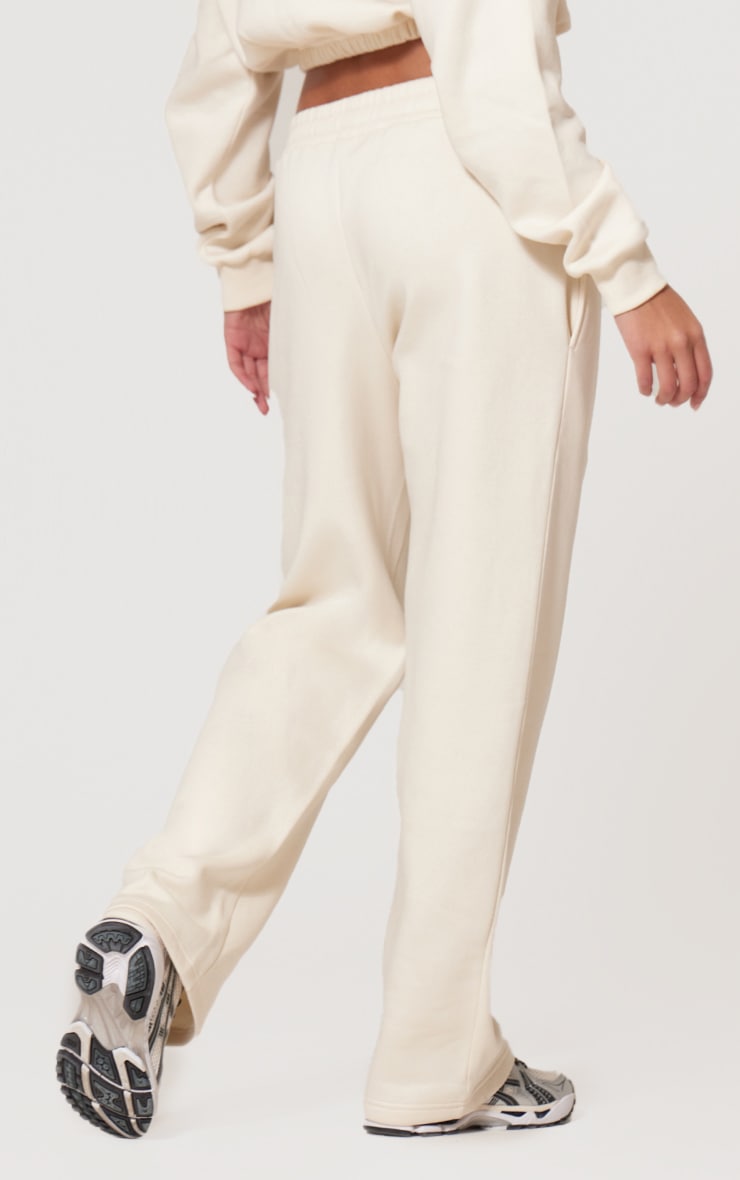 Grey Marl Embroidered Straight Leg Joggers